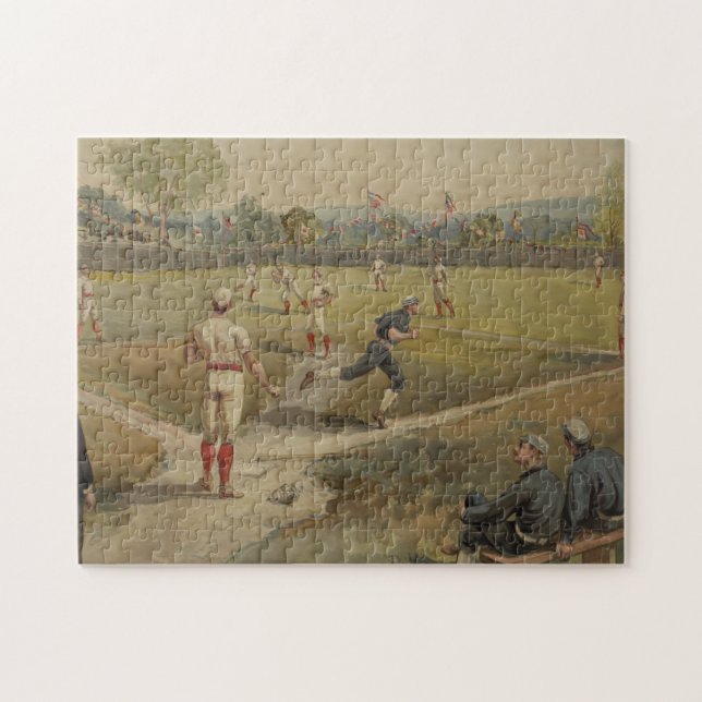 Puzzle Pintura de época de un partido de béisbol (1887) (Horizontal)