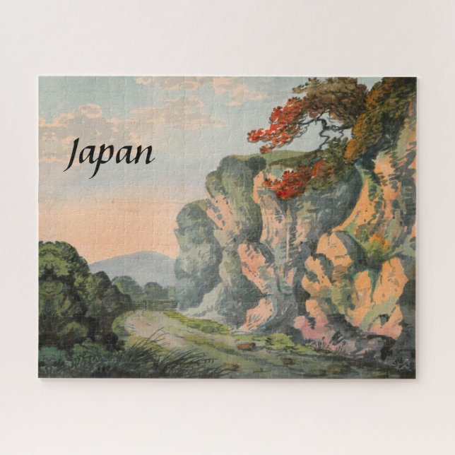 Puzzle Pintura de época del paisaje rural de Japón (Horizontal)