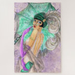 Puzzle Pintura de estilo vintage de la moderna Paraguas L<br><div class="desc">Rompecabezas con el estilo de moda de la virgen de la dama de la moda - Pintura de arte Retro Colección de mujeres modernas por MIGNED - o Elija / Añadir su texto único / nombre / color - Hacer su regalo especial de rompecabezas - Redimensionar y mover o eliminar...</div>