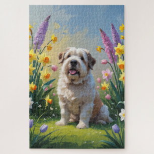 Puzzle Pintura de flores de primavera de Old English Shee