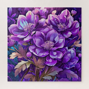 Puzzle Pintura de flores moradas