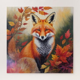 Puzzle Pintura de Fox de otoño