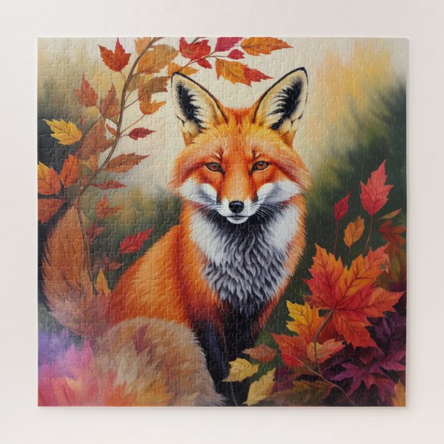 Puzzle Pintura de Fox de otoño (Vertical)