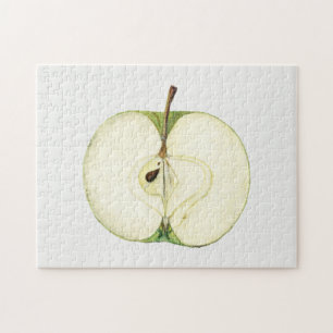 Puzzle Pintura de fruta de manzana verde vintage