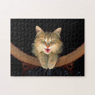 Puzzle Pintura de Gato Loco - Arte de Gato Original Lindo
