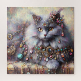 Puzzle Pintura de gatos de pelo largo con guijarros de jo