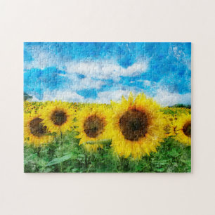 Puzzle Pintura de girasoles