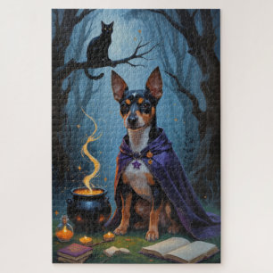Puzzle Pintura de Halloween de Affenpinscher Dog