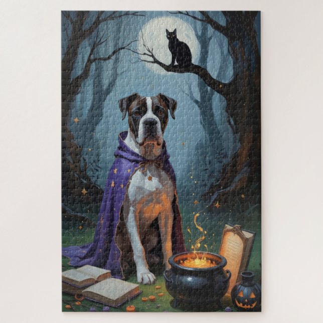 Puzzle Pintura de Halloween de Cane Corso Dog (Vertical)