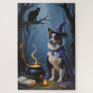 Puzzle Pintura de Halloween de Pastor Australiano