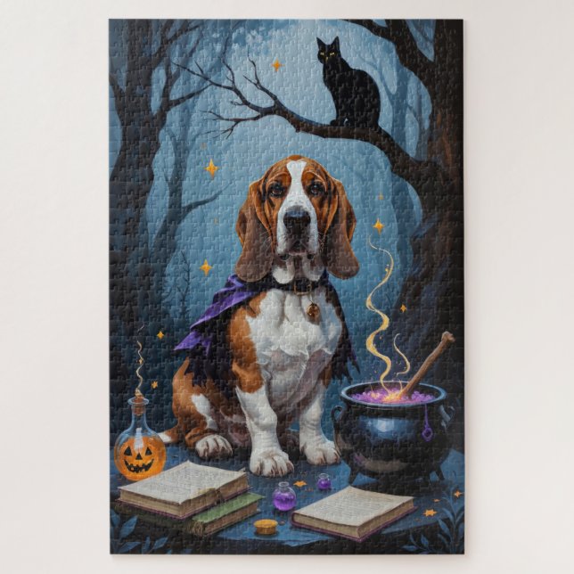 Puzzle Pintura de Halloween singulares del perro del perr (Vertical)