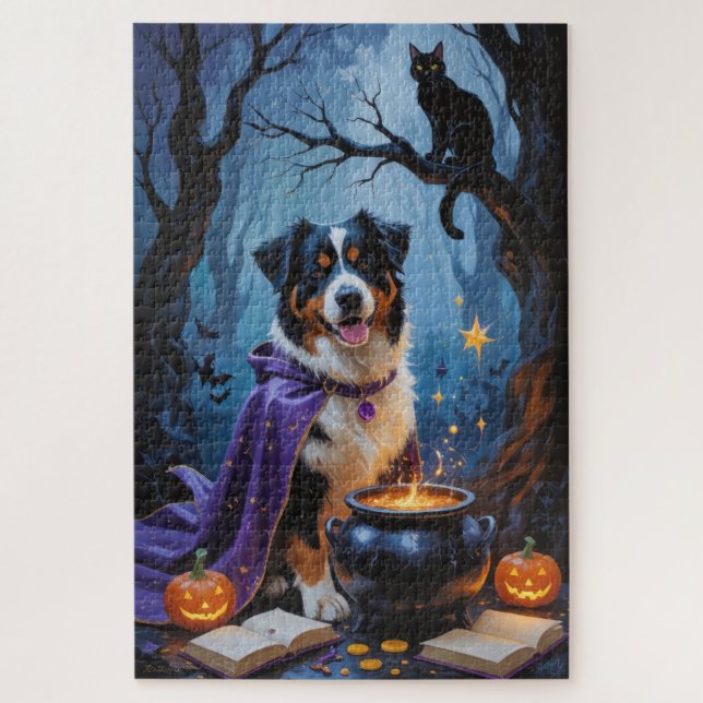 Puzzle Pintura de Halloween sinusal de perro de montaña d (Vertical)