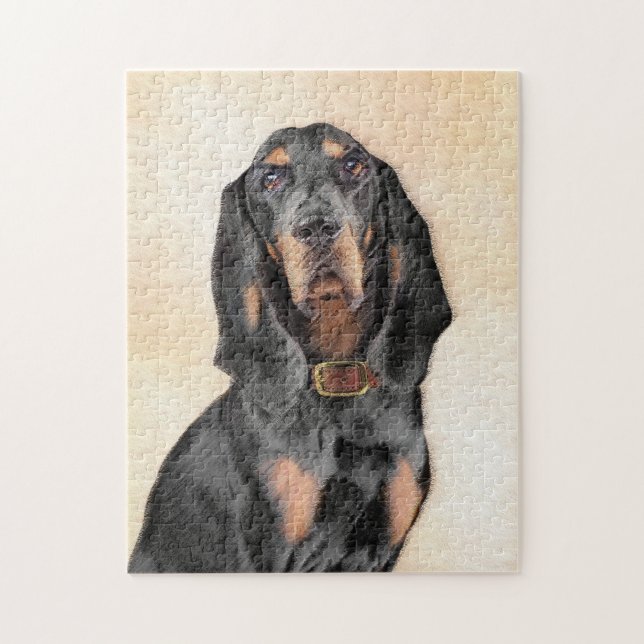 Puzzle Pintura de hongos negros y morenos - Arte de perro (Vertical)