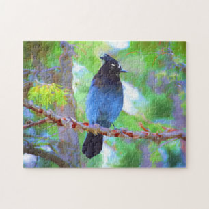 Puzzle Pintura de Jay de Steller - Arte de pájaro origina