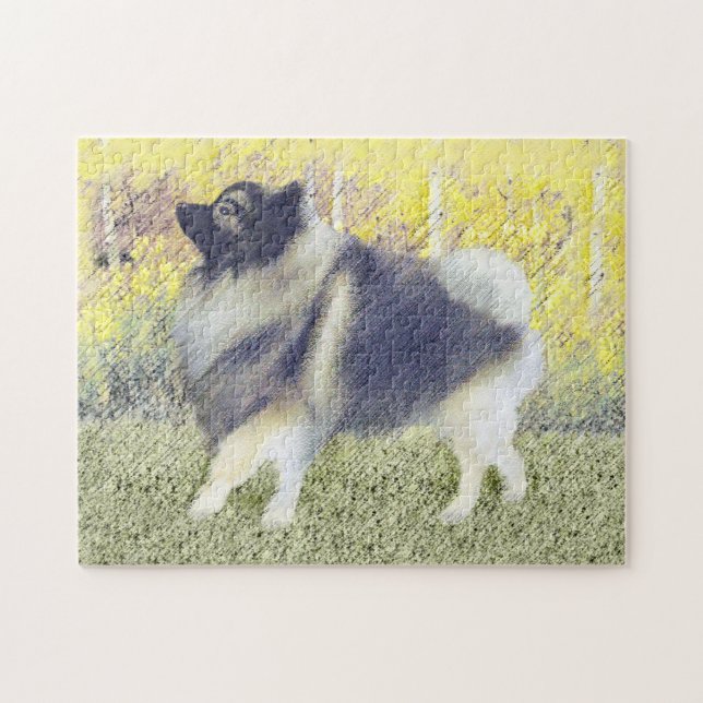 Puzzle Pintura de Keeshond Aspen - Arte Perro Original Cu (Horizontal)