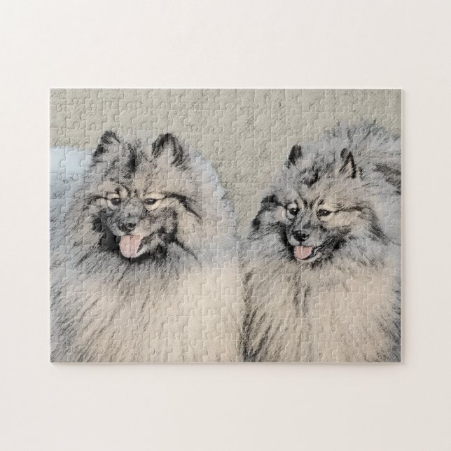 Puzzle Pintura de Keeshond Brothers - Arte Perro Original (Horizontal)
