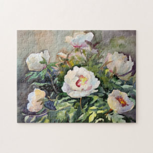 Puzzle Pintura de la acuarela de las flores hermosas
