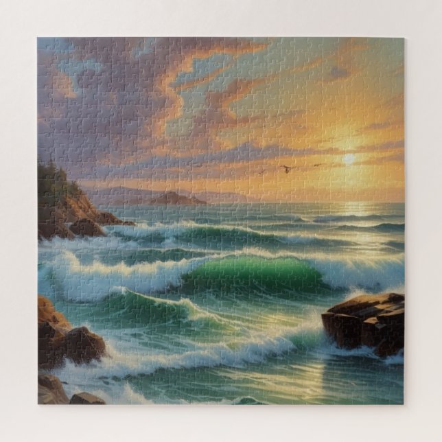 Puzzle Pintura de la capa marina de sol (Vertical)