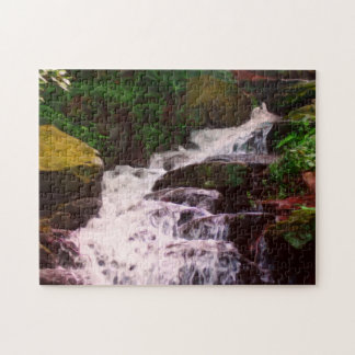 Puzzle Pintura de la foto del aceite de la cascada de bos