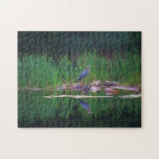 Puzzle Pintura de la foto natural de la garza azul