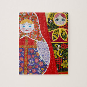 Puzzle Pintura de la muñeca de Matryoshka del ruso