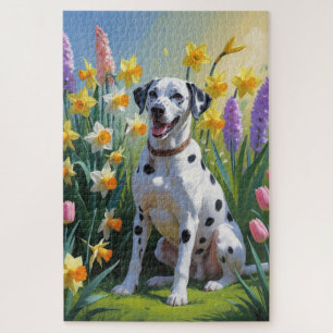 Puzzle Pintura de la primavera de perro de Dalmacia