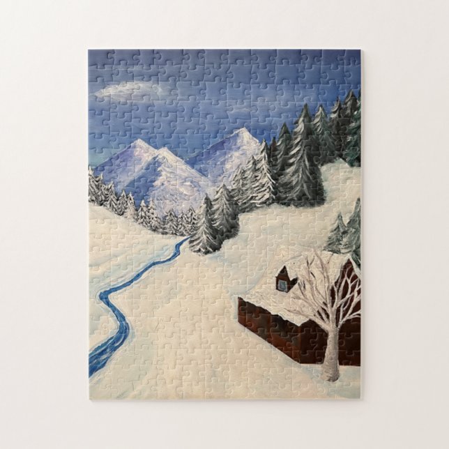 Puzzle Pintura de la selva montañosa (Vertical)