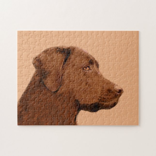 Puzzle Pintura de Labrador Recuperador (Chocolate) - Arte (Horizontal)