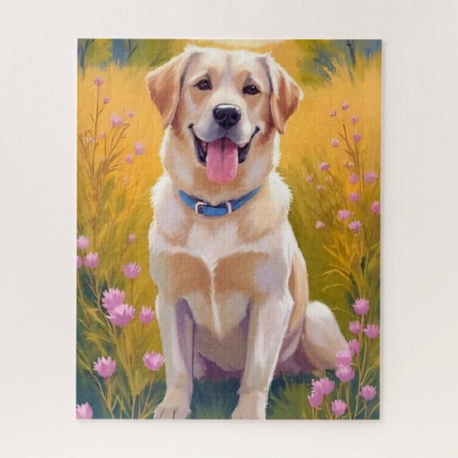 Puzzle Pintura de Labrador Retriever perro de laboratorio (Vertical)