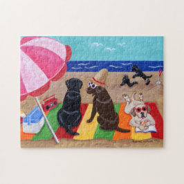 Puzzle Pintura de Labradors de la brisa del verano