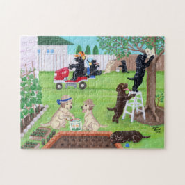 Puzzle Pintura de Labradors de la diversión de domingo