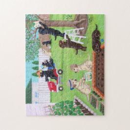 Puzzle Pintura de Labradors de la diversión de domingo