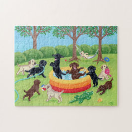 Puzzle Pintura de Labradors de la diversión del verano