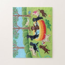 Puzzle Pintura de Labradors de la diversión del verano