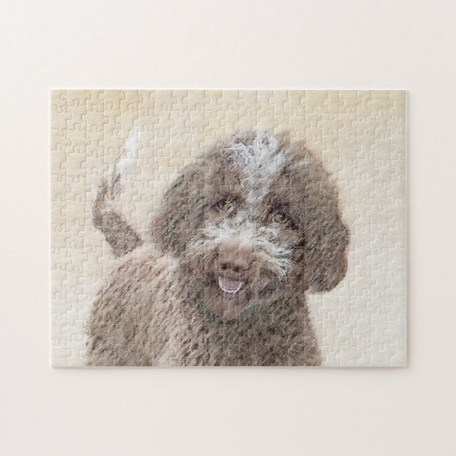 Puzzle Pintura de Lagotto Romagnolo - Arte de perro origi (Horizontal)