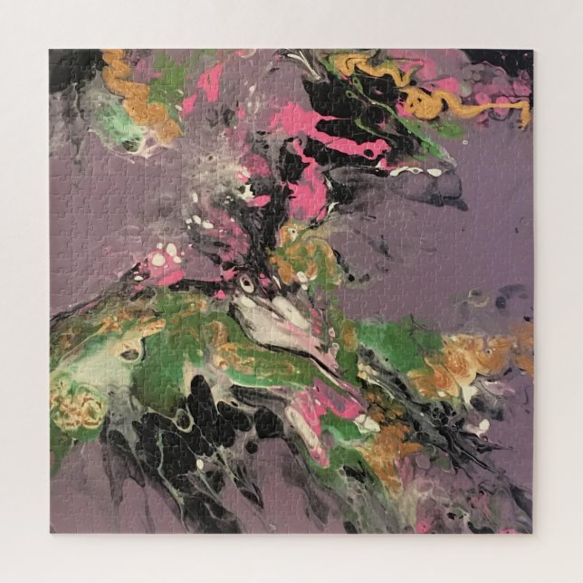 Puzzle Pintura de lienzo de arveja acrílico de peces (Vertical)