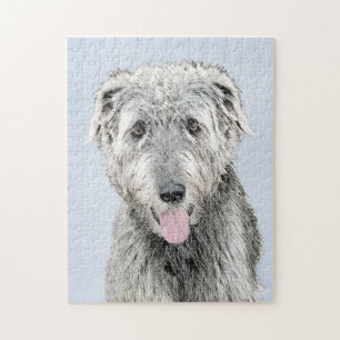 Puzzle Pintura de lobo irlandesa - Arte de perro original