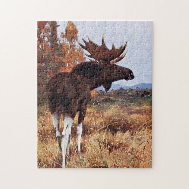 Puzzle Pintura de los alces del vintage (Vertical)