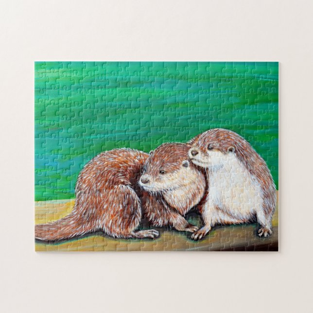 Puzzle Pintura de los mejores amigos de Otter (Horizontal)