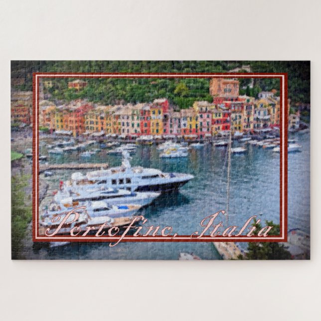Puzzle Pintura de los Yates de Portofino Italia - 20x30 (Horizontal)
