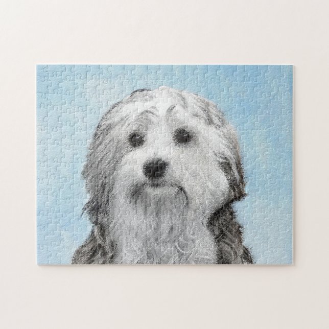 Puzzle Pintura de Lowchen - Arte de perro original lindo (Horizontal)