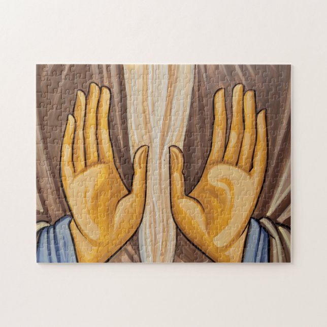 Puzzle Pintura de manos en una iglesia (Horizontal)