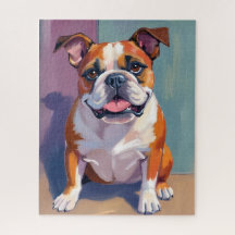 Pintura de mascota de Bulldog caprichoso perro de 