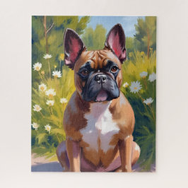 Puzzle Pintura de mascota de Bulldog Francés Arte de perr