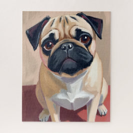 Puzzle Pintura de mascota de perro Pug 