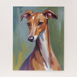 Puzzle Pintura de mascota en acuarela de perro galgo ital