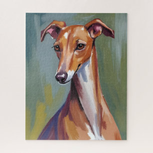 Puzzle Pintura de mascota en acuarela de perro galgo ital