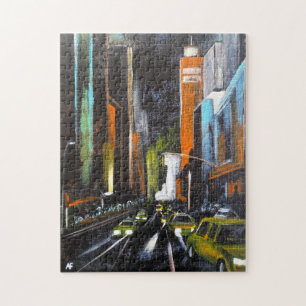 Puzzle Pintura de Medianoche Eléctrica de Nueva York - Al