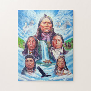 Puzzle Pintura de nativos americanos jefes indios famosos