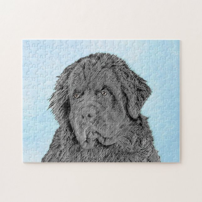 Puzzle Pintura de Newfoundland - Cute original Dog Art (Horizontal)